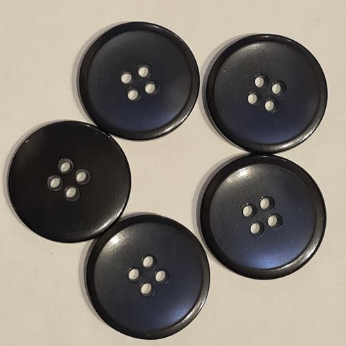 Boutons bleu indigo tour noir, neufs , 2.5 cm , b208