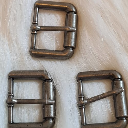 Boucle de ceinture , métal couleur bronze/gris , bc75