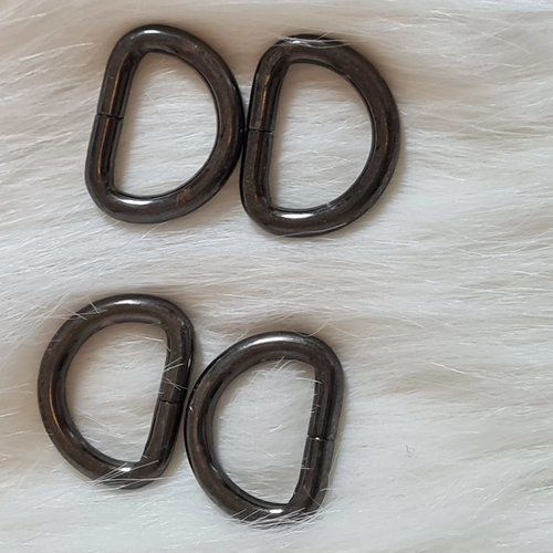 Demi anneaux de ceinture ou de sac en métal couleur gris , bc83
