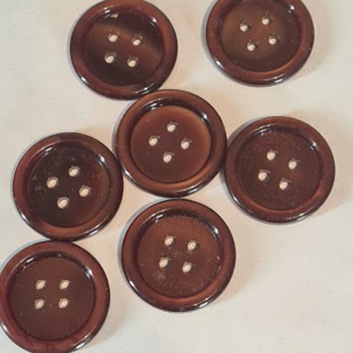Bouton ronds marron caramel, 1.9 cm ,reflets, neufs , b254 ,
