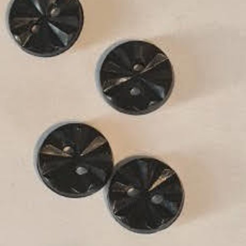 Boutons noirs , plissé dessus , neufs , 1.cm, b260,