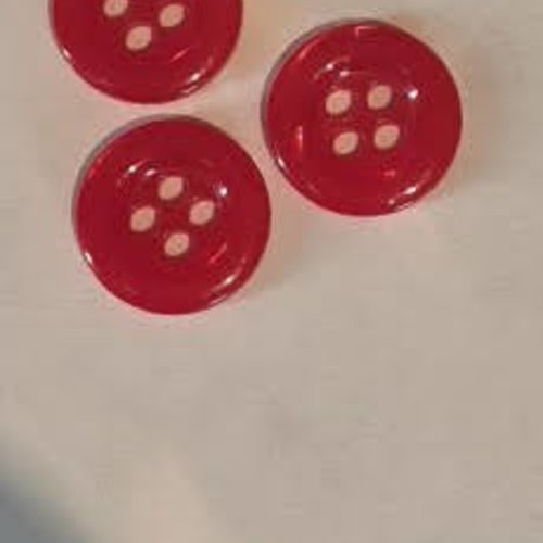 Petits boutons rouge reflets nacrés , 1.1 cm, b275