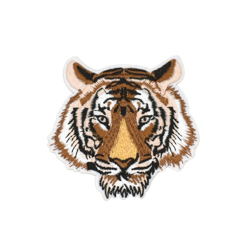 Ecusson brodé tigre 9,2 cm patch thermocollant