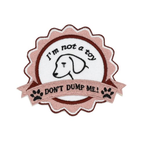 Patch chien, applique brodé je ne suis pas un jouet, sans cruauté animale, patch thermocollant, protection des animaux