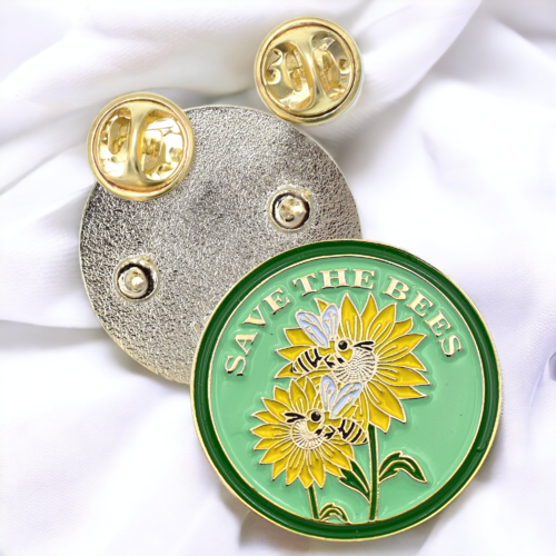Épingle en émail abeille, pin's save the bees, épinglette protection des abeilles, broche cadeau, sauver la terre, 3 cm