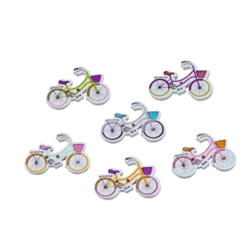 17 boutons vélo en bois, projet couture, bouture scrapbooking, 3 cm