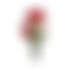 Patch rose rouge, applique fleur écusson brodé thermocollant rose pour customisation de vêtements, 17,5 cm