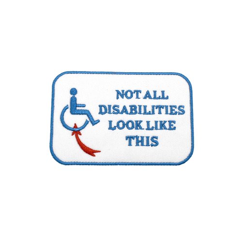 Patch handicap invisible,  écusson brodé thermocollant handicap