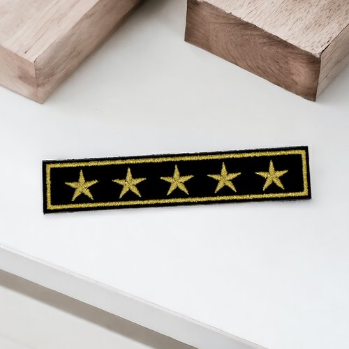 Patch bannière grade de général 5 étoiles, écusson thermocollant armée, 12,5 cm