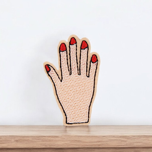Patch main, écusson brodé thermocollant girl power