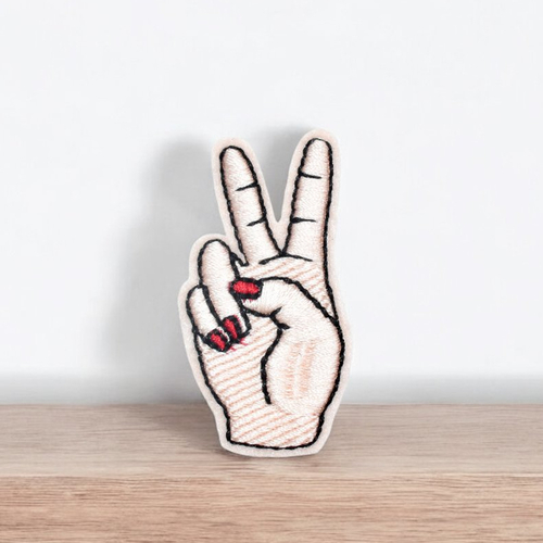 Patch main, écusson brodé thermocollant girl power