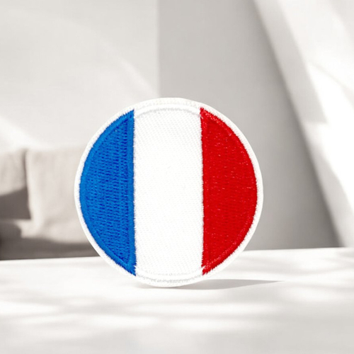 Patch brodé drapeau france, écusson thermocollant drapeau français, 4,6 cm