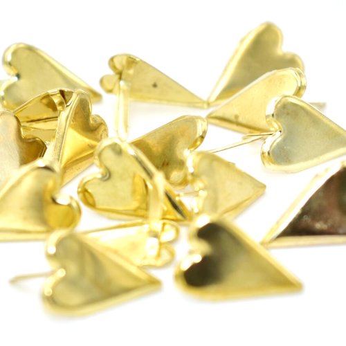 100 brads coeurs métalliques or, attaches parisiennes pour scrapbooking fabrication de cartes, brads amour saint valentin