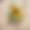 Patch brodé fleurs tournesols - ecusson thermocollant
