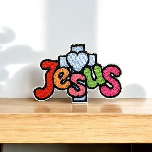 Patch brodé jésus, religion, croix, christianisme