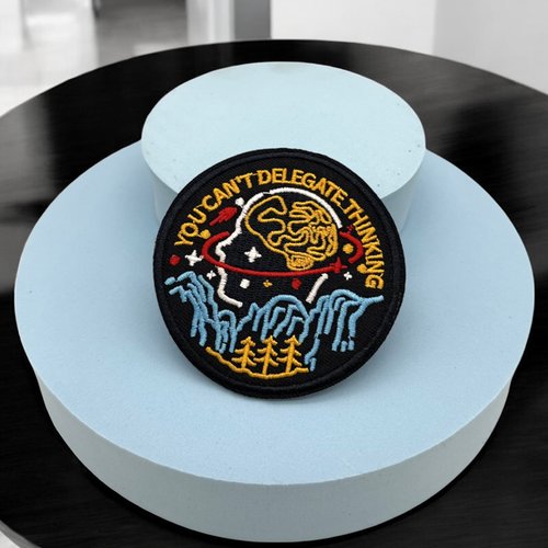 Patch brodé cerveau, esprit libre - ecusson thermocollant