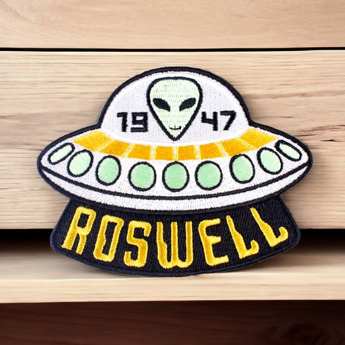 Patch alien ufo - ecusson thermocollant roswell 1947