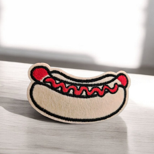 Patch brodé hotdog – ecusson thermocollant