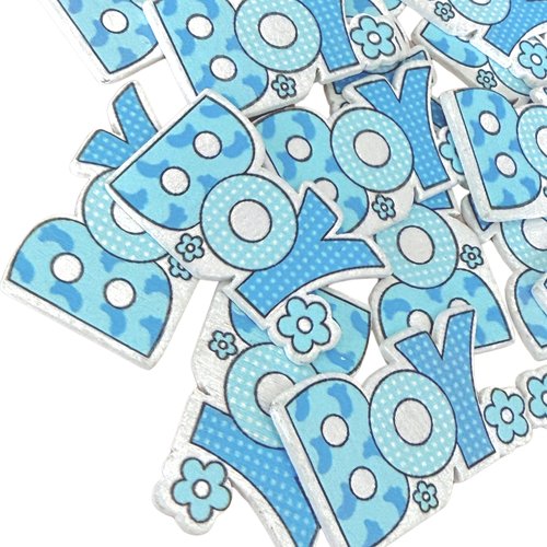 8 boutons boy bébé garçon en bois pour vos projets couture scrapbooking