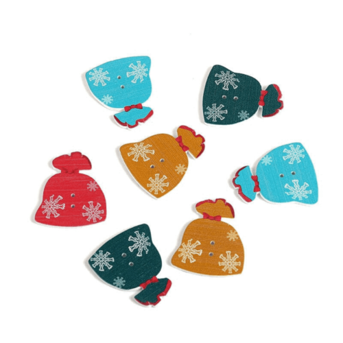 15 boutons hotte du père noel, boutons noël, 3,5 cm - 2 trous
