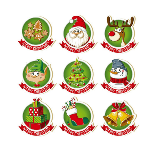 15 boutons vintage en bois noël, 2 trous, 2,6 cm