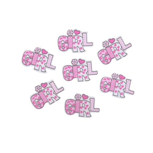 8 boutons girl bébé fille en bois pour vos projets couture scrapbooking