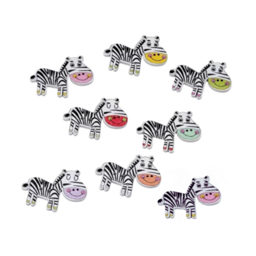 20 boutons zèbres en bois, projet couture, scrapbooking, 2,7 cm