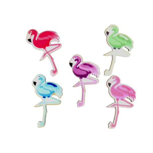 20 flamants roses, embellissements en bois, flamants roses en bois, projet couture, scrapbooking, 3,3 cm