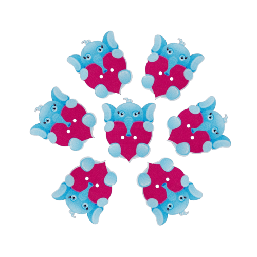 12 boutons éléphants en bois, boutons animaux, projet couture, scrapbooking