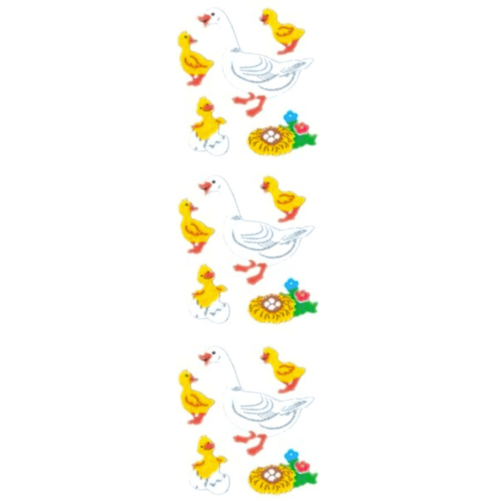 Stickers oie & oison en feutre sandylion animaux 16,5 x 5 cm scrapbooking carterie créative