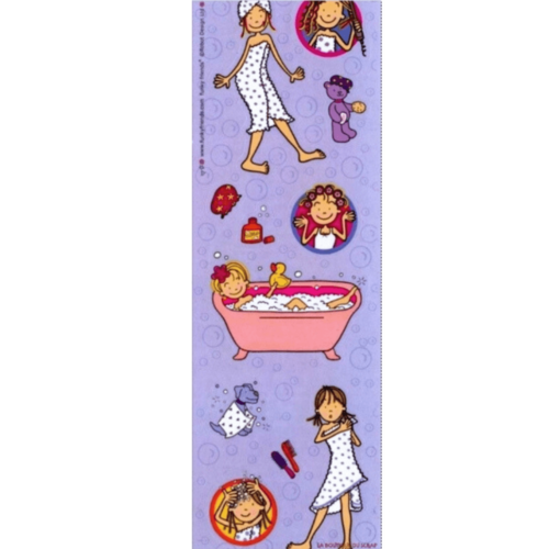 Stickers jeune fille dans son bain sandylion scrapbooking carterie créative