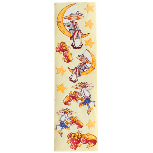 12 stickers vintage jeune fille et lune melissa neufeld par mary engelbreit