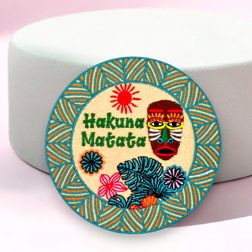 Patch hakuna matata, écusson tribal afrique 9 cm