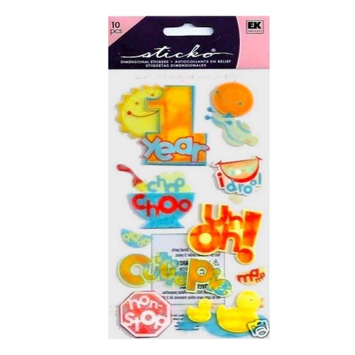 Stickers 3d 1er anniversaire de bébé,  scrapbooking, carterie créative
