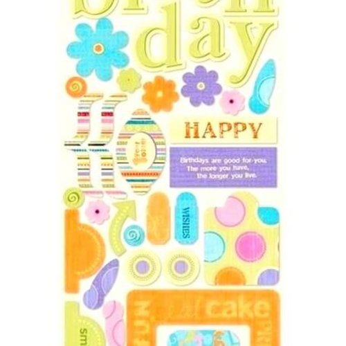 Grande planche de stickers sandylion anniversaire 32 cm, scrapbooking, carterie créative home déco