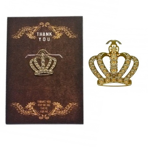 Marque pages couronne, signet en métal, couronne royale, bookmark livre