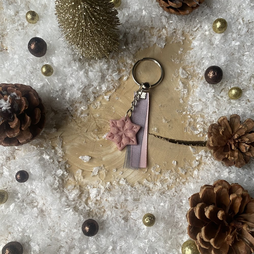 Porte-clés étoile rose