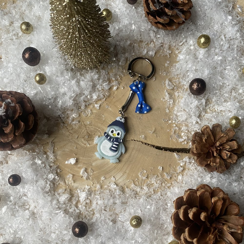 Porte-clés pingouin bleu