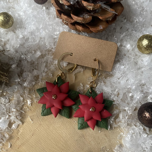 Boucles d’oreilles poinsettia