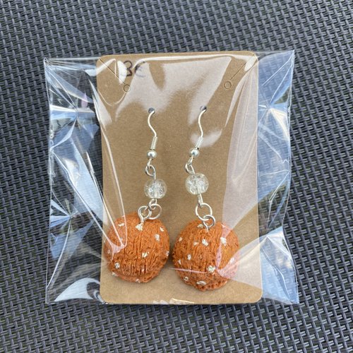 Boucles d’oreilles boules de glace oranges