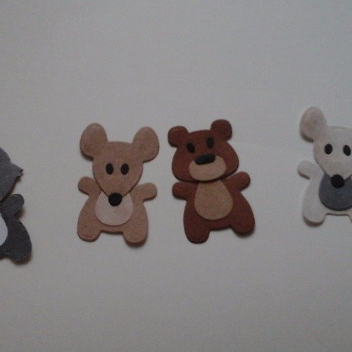 Lot de 4 mini figurine bébé animaux 