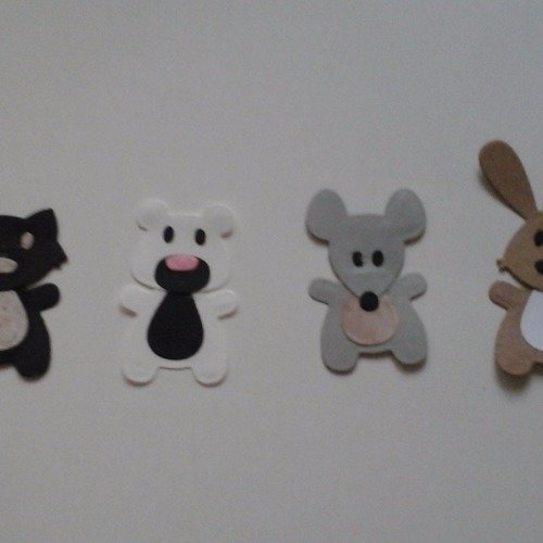 Lot de 4 mini figurine bébé animaux 