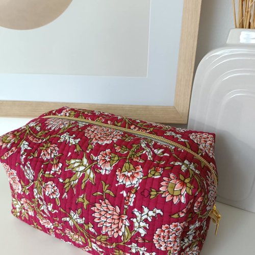 Trousse de toilette , trousse de bureau, fait main en france,maxi trousse de voyage
