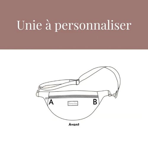 Sac banane en velours côtelé et coton, fait main, avec poche intérieure personnalisable