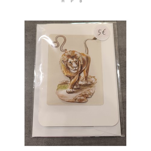 Carte postale signe astrologique "lion"