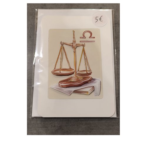 Carte postale signe astrologique "balance"