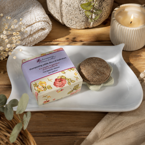 Coffret shampooing solide à la poudre de  guimauve et provitamine b5.
