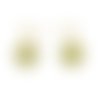 Boucles d'oreilles diamants graphiques blancs et dorés, boucles d'oreilles éco-responsables en plastique peint (cd recyclé)
