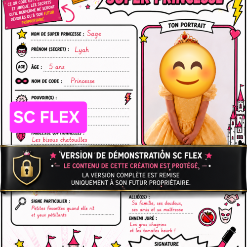 Carte d’identité super princesse