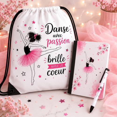 Coffret cadeaux,  sac, carnet, stylo. personnalisé